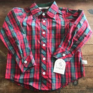 Darling Mae Ricrac & Ruffles boys Christmas shirt